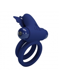 Синее эрекционное кольцо с вибростимуляцией клитора - Baile - в Калининграде купить с доставкой