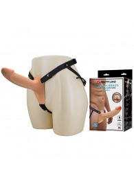 Телесный полый мужской страпон London - 16,8 см. - Baile - купить с доставкой в Калининграде