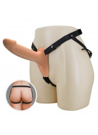 Телесный полый мужской страпон London - 16,8 см. - Baile - купить с доставкой в Калининграде