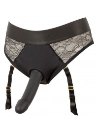 Черный женский страпон Strap-on Set: трусики и насадка - Orion - купить с доставкой в Калининграде