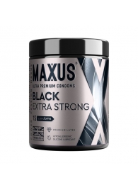 Черные утолщенные презервативы MAXUS Extra Strong с железным кейсом - 15 шт. - Maxus - купить с доставкой в Калининграде