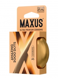 Точечные презервативы MAXUS 2000 Amazing Dots с железным кейсом - 3 шт. - Maxus - купить с доставкой в Калининграде