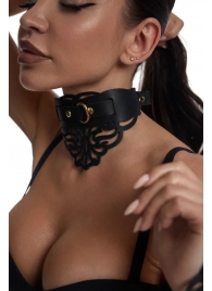 Фигурный чокер с узорами и золотистой фурнитурой - Crazy Handmade - купить с доставкой в Калининграде