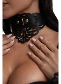 Фигурный чокер с узорами и золотистой фурнитурой - Crazy Handmade - купить с доставкой в Калининграде