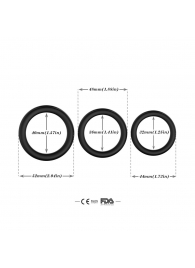 Набор из 3 черных эрекционных колец Stay Hard - Boys of Toys - в Калининграде купить с доставкой