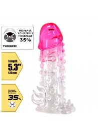 Прозрачно-розовая насадка на пенис Wilford - 13,5 см. - Baile - в Калининграде купить с доставкой