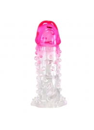 Прозрачно-розовая насадка на пенис Wilford - 13,5 см. - Baile - в Калининграде купить с доставкой