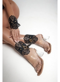 Черный фигурные оковы с золотистой фурнитурой - Crazy Handmade - купить с доставкой в Калининграде