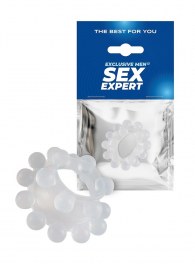 Эластичное эрекционное кольцо с двумя рядами шариков - Sex Expert - в Калининграде купить с доставкой