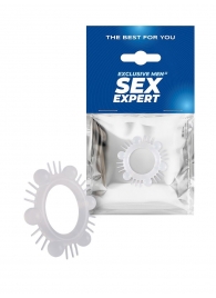 Эластичное эрекционное кольцо с шипиками и шариками - Sex Expert - в Калининграде купить с доставкой