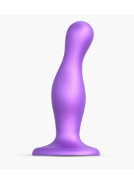 Фиолетовая насадка Strap-On-Me Dildo Plug Curvy size M - Strap-on-me - купить с доставкой в Калининграде