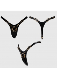 Черный пояс для фиксации насадок Strap-On-Me Leatherette Harness Fabulous - Strap-on-me - купить с доставкой в Калининграде