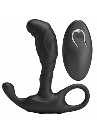 Черный изогнутый массажёр простаты с вибрацией и пультом ДУ - Baile - в Калининграде купить с доставкой