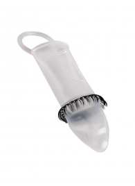 Закрытая насадка на пенис с подхватом мошонки и стимулирующими «ресничками» - Sextaz - в Калининграде купить с доставкой