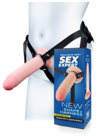 Мужской полый страпон на регулируемых ремешках - 22 см. - Sex Expert - купить с доставкой в Калининграде