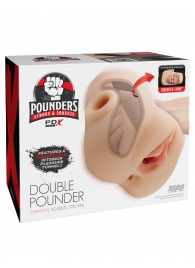 Телесный мастурбатор с вибрацией Double Pounder Vibrating Squeeze Stroker - Pipedream - в Калининграде купить с доставкой