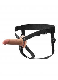 Телесный пустотелый фаллопротез 5’’ Hollow Silicone Strap-On - 14 см. - Pipedream - купить с доставкой в Калининграде