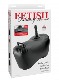 Черное надувное кресло с платформой для фиксации дилдо Body Dock Inflatable Love Seat - Pipedream - купить с доставкой в Калининграде