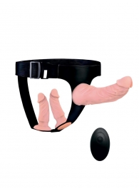 Женский страпон с 3 насадками и вибрацией - Erowoman-Eroman - купить с доставкой в Калининграде