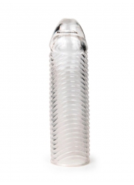 Прозрачная закрытая насадка на пенис с ребрышками - 16 см. - Sex Expert - в Калининграде купить с доставкой