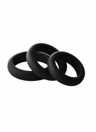 Набор из 3 черных эрекционных колец Smooth Silicone Cockring Pack - Dream Toys - в Калининграде купить с доставкой