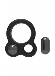 Черное эрекционное кольцо с утяжелителями Cockring Dual Weight - Dream Toys - в Калининграде купить с доставкой