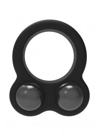 Черное эрекционное кольцо с утяжелителями Cockring Dual Weight - Dream Toys - в Калининграде купить с доставкой