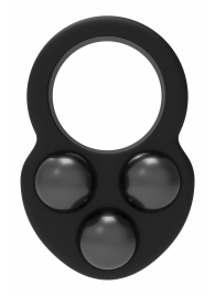 Черное эрекционное кольцо с утяжелителями - Dream Toys - в Калининграде купить с доставкой
