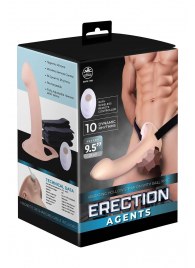 Телесный полый страпон с вибрацией Erection Agents - 24,1 см. - NMC - купить с доставкой в Калининграде