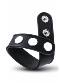 Черное эрекционное кольцо на кнопках - Blush Novelties - в Калининграде купить с доставкой