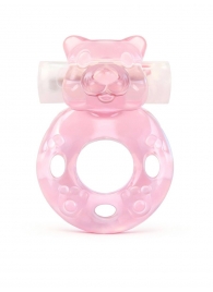 Розовое эрекционное виброкольцо в форме мишки - 1137 - в Калининграде купить с доставкой