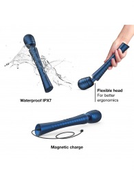 Синий вибромассажёр с насадками Man.wand Edgy - Manwan - в Калининграде купить с доставкой