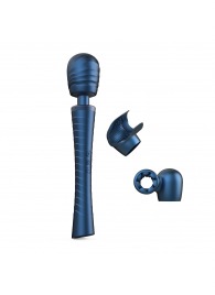 Синий вибромассажёр с насадками Man.wand Edgy - Manwan - в Калининграде купить с доставкой