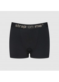Черные трусики-боксеры для фиксации насадок Strap-on-me Harness Lingerie Allure - size XS - Strap-on-me - купить с доставкой в Калининграде