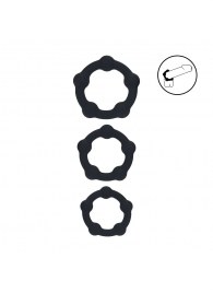 Набор из 3 эрекционных колец Beaded Silicone Cockring Set - Shots Media BV - в Калининграде купить с доставкой