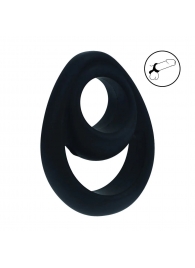 Черное эрекционное кольцо Double Ergo Silicone Cockring - Shots Media BV - в Калининграде купить с доставкой