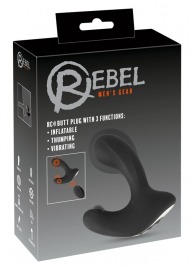 Черная анальная вибропробка с функцией расширения RC Butt Plug with 3 functions - Orion - в Калининграде купить с доставкой