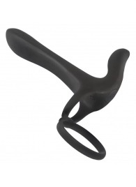 Черная насадка на член с вибрацией Couple’s Vibrator - Orion - в Калининграде купить с доставкой