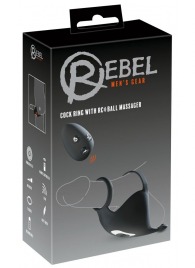 Черная вибронасадка для эрекции и стимуляции мошонки Cock ring with RC ball massager - Orion - в Калининграде купить с доставкой