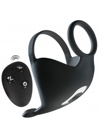 Черная вибронасадка для эрекции и стимуляции мошонки Cock ring with RC ball massager - Orion - в Калининграде купить с доставкой