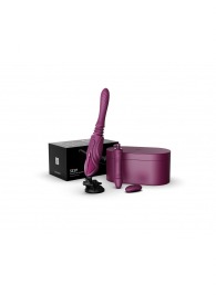 Фиолетовая секс-машина с функцией нагрева, насадками и присоской Sesh - Zalo - купить с доставкой в Калининграде