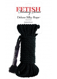 Черная веревка для фиксации Deluxe Silky Rope - 9,75 м. - Pipedream - купить с доставкой в Калининграде