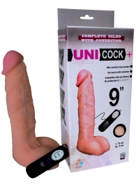 Фаллическая насадка Харнесс UNICOCK 9  с вибрацией - 24 см. - LOVETOY (А-Полимер) - купить с доставкой в Калининграде