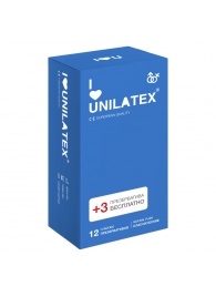 Классические презервативы Unilatex Natural Plain - 12 шт. + 3 шт. в подарок - Unilatex - купить с доставкой в Калининграде