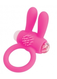 Розовое эрекционное виброкольцо A-toys с ушками - A-toys - в Калининграде купить с доставкой