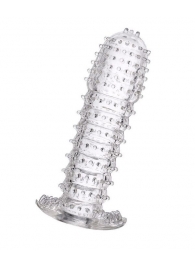 Гелевая прозрачная насадка c шипами - 12 см. - Toyfa Basic - в Калининграде купить с доставкой