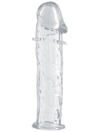 Гладкая прозрачная насадка с усиками под головкой - 12,5 см. - Toyfa Basic - в Калининграде купить с доставкой