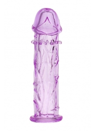 Гладкая фиолетовая насадка с усиками под головкой - 12,5 см. - Toyfa Basic - в Калининграде купить с доставкой