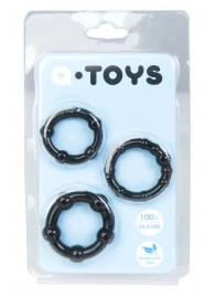 Набор из 3 чёрных эрекционных колец A-toys - A-toys - в Калининграде купить с доставкой