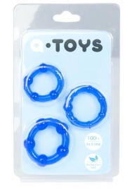 Набор из 3 синих эрекционных колец A-toys - A-toys - в Калининграде купить с доставкой